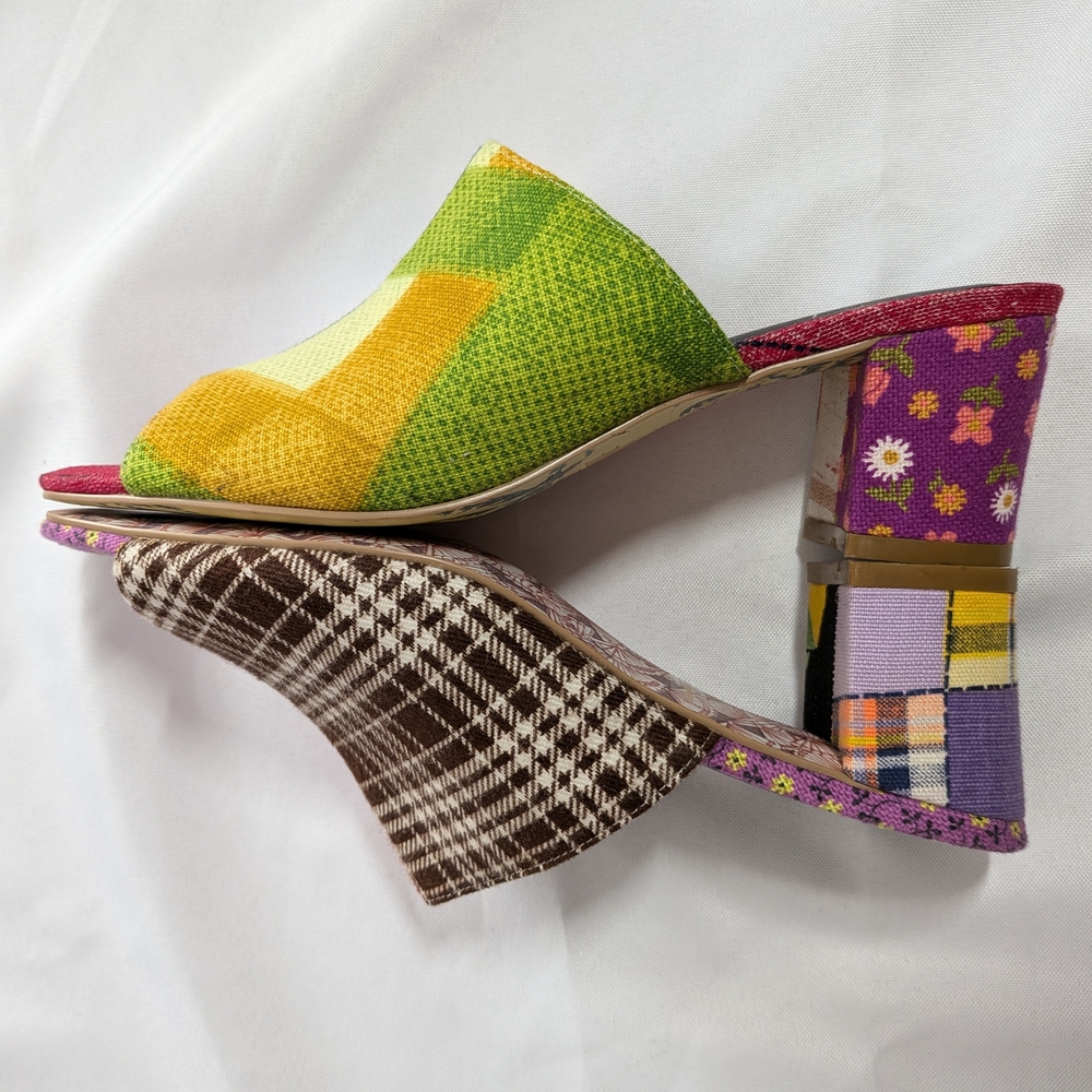 Charlotte Stone Patchwork Slide Sandals - Multico… - image 3